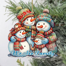 Load image into Gallery viewer, Snowman Family Wood Ornament