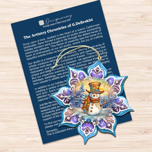 Load image into Gallery viewer, Happy Snowman Snowflake Wooden Ornaments - Set of 3