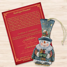 Load image into Gallery viewer, Old World Christmas Snowman Wood Ornament