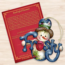 Load image into Gallery viewer, Frosty Wood Ornament