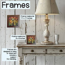 Load image into Gallery viewer, Blue Jay Brilliance: Artisanal Stained Glass-Inspired Ceramic Tile: 6 x 6 inch w/ Easel