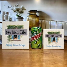 Load image into Gallery viewer, Blue Jay Brilliance: Artisanal Stained Glass-Inspired Ceramic Tile: 6 x 6 inch w/ Easel