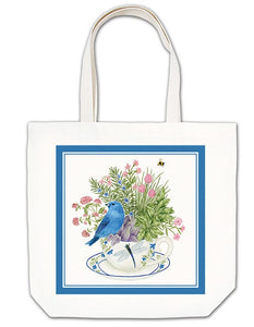 Large Tote - Blue Bunting