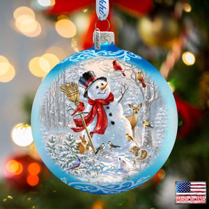 Frosty Forest Friends Glass Ornament Holiday by Gelsinger