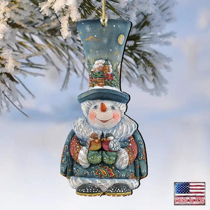 Old World Christmas Snowman Wood Ornament