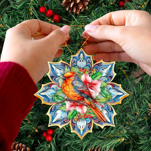 Forest Bird Snowflake Ornament