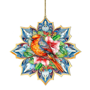 Forest Bird Snowflake Ornament