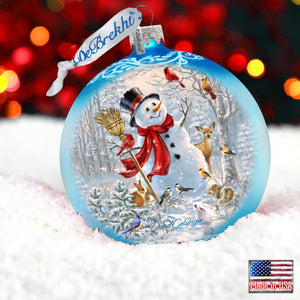 Frosty Forest Friends Glass Ornament Holiday by Gelsinger