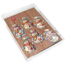 Load image into Gallery viewer, Snowman Decorative Wooden Clip-on Ornaments - Set of 6
