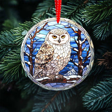 Load image into Gallery viewer, Avian Elegance - Winter Birds of North America-Stained Glass styled Porcelain Ornaments for Festive Decor
