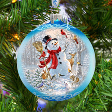 Load image into Gallery viewer, Frosty Forest Friends Glass Ornament Holiday by Gelsinger
