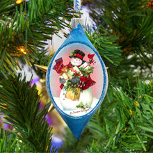 Load image into Gallery viewer, Gifty Snowman Glass Ornament Holiday by Susan Winget
