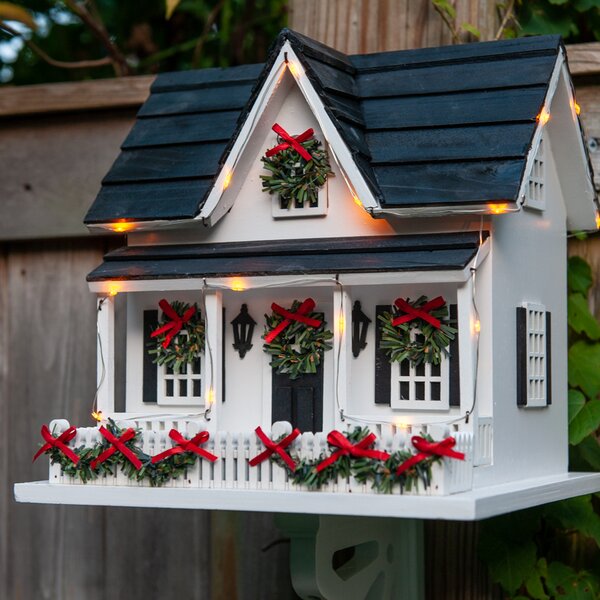 Holiday House Birdhouse with LED Lights